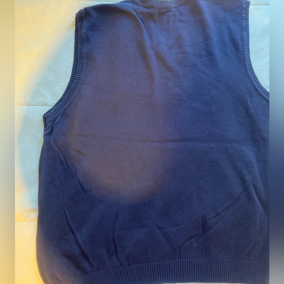 Mens Club Room Cotton Navy Blue Sweater Vest Argyle - Picture 2 of 4